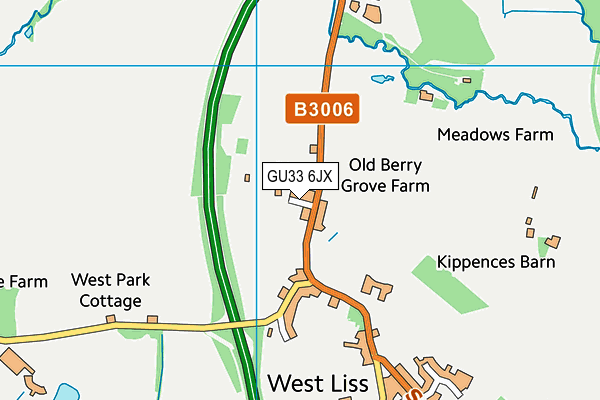 GU33 6JX map - OS VectorMap District (Ordnance Survey)