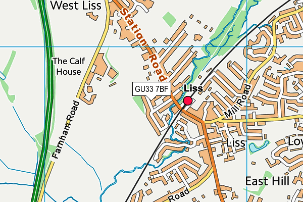 GU33 7BF map - OS VectorMap District (Ordnance Survey)