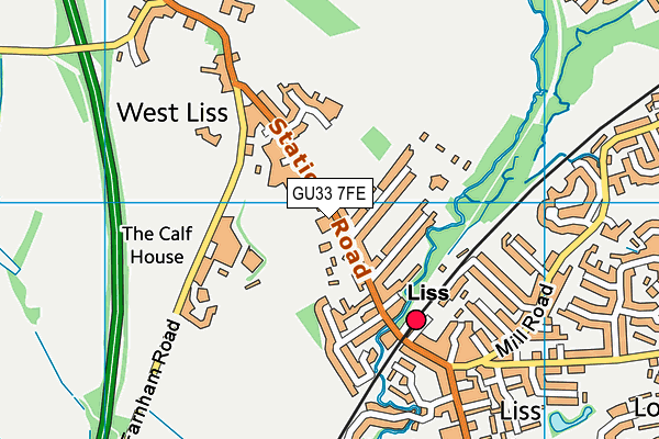 GU33 7FE map - OS VectorMap District (Ordnance Survey) GU33 7FE map - OS VectorMap District (Ordnance Survey)