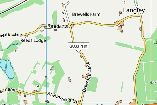 GU33 7HX map - OS VectorMap District (Ordnance Survey)