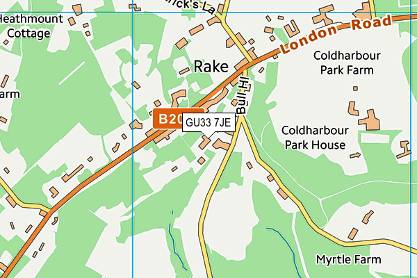 GU33 7JE map - OS VectorMap District (Ordnance Survey) GU33 7JE map - OS VectorMap District (Ordnance Survey)