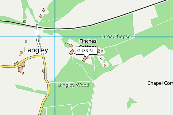 GU33 7JL map - OS VectorMap District (Ordnance Survey) GU33 7JL map - OS VectorMap District (Ordnance Survey)