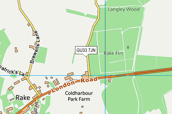 GU33 7JN map - OS VectorMap District (Ordnance Survey) GU33 7JN map - OS VectorMap District (Ordnance Survey)