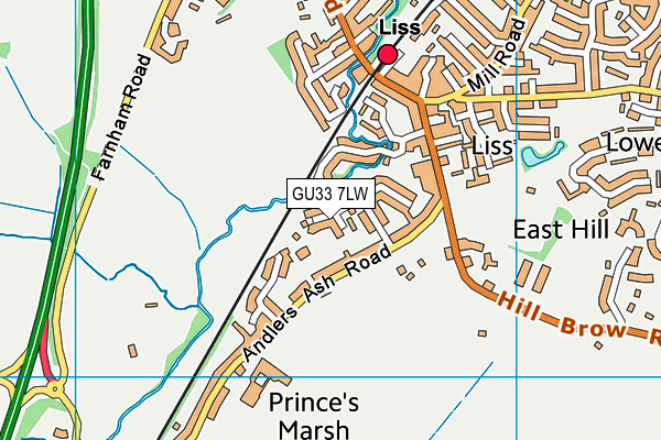 GU33 7LW map - OS VectorMap District (Ordnance Survey)