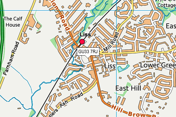 GU33 7RJ map - OS VectorMap District (Ordnance Survey)