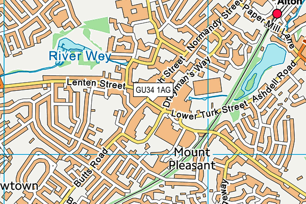 GU34 1AG map - OS VectorMap District (Ordnance Survey)