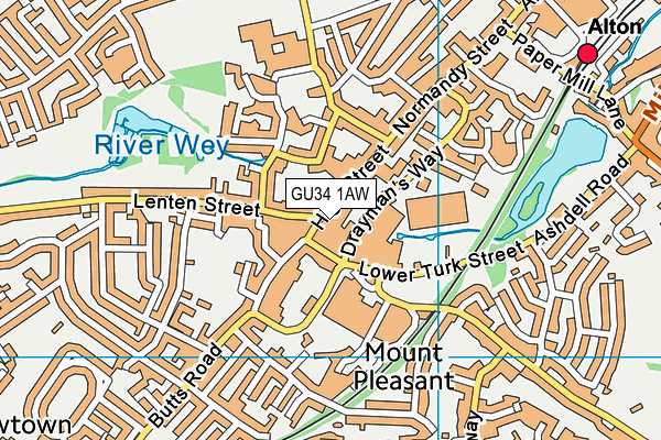 GU34 1AW map - OS VectorMap District (Ordnance Survey) GU34 1AW map - OS VectorMap District (Ordnance Survey)