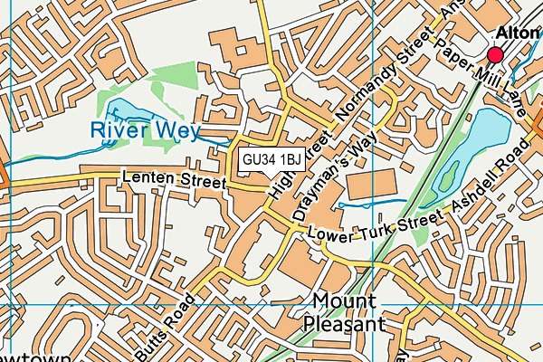 GU34 1BJ map - OS VectorMap District (Ordnance Survey) GU34 1BJ map - OS VectorMap District (Ordnance Survey)