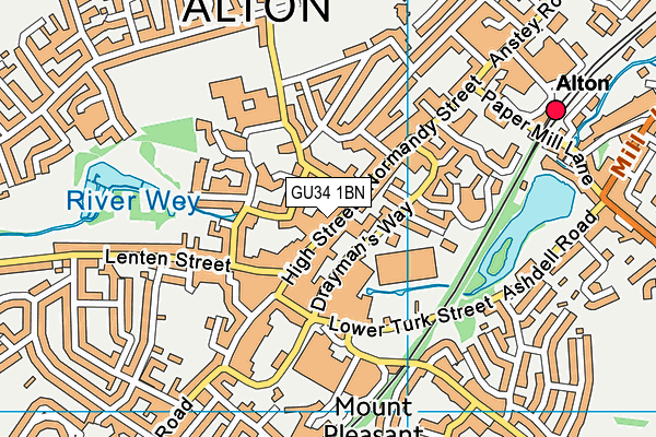 GU34 1BN map - OS VectorMap District (Ordnance Survey) GU34 1BN map - OS VectorMap District (Ordnance Survey)