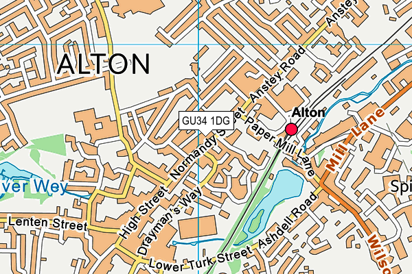 GU34 1DG map - OS VectorMap District (Ordnance Survey) GU34 1DG map - OS VectorMap District (Ordnance Survey)