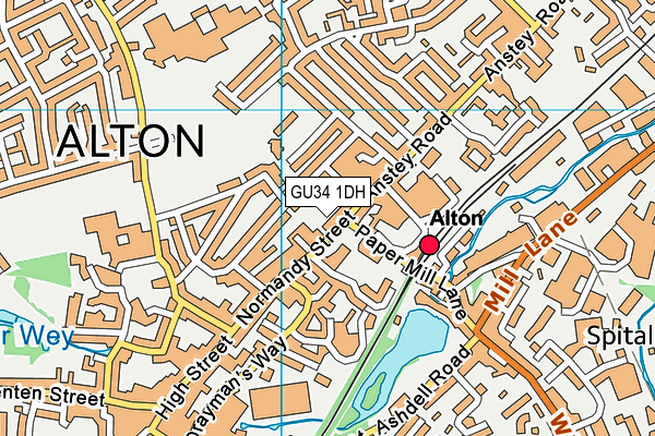 GU34 1DH map - OS VectorMap District (Ordnance Survey) GU34 1DH map - OS VectorMap District (Ordnance Survey)