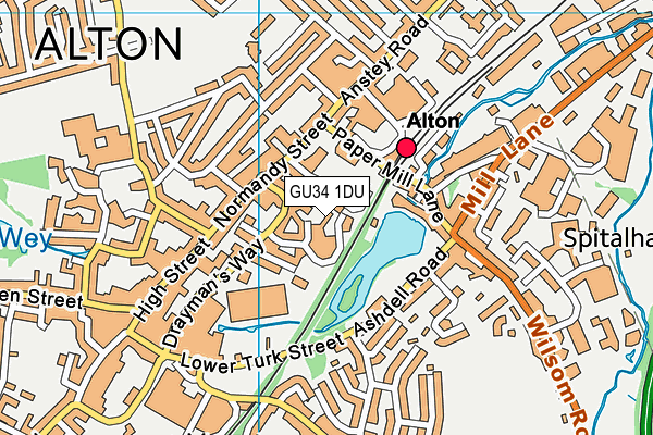 GU34 1DU map - OS VectorMap District (Ordnance Survey) GU34 1DU map - OS VectorMap District (Ordnance Survey)