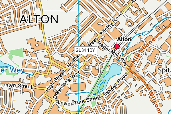 GU34 1DY map - OS VectorMap District (Ordnance Survey) GU34 1DY map - OS VectorMap District (Ordnance Survey)