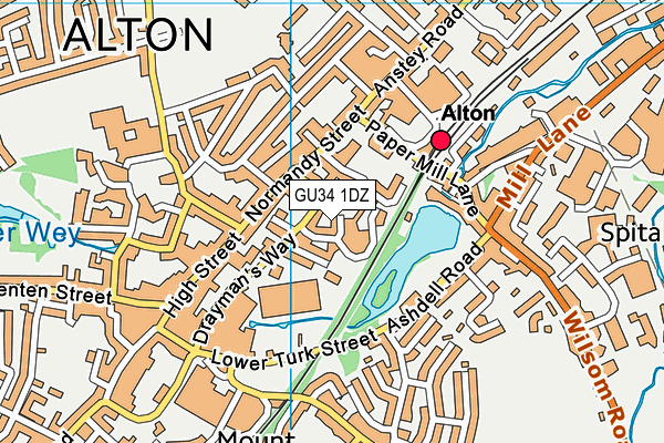 GU34 1DZ map - OS VectorMap District (Ordnance Survey) GU34 1DZ map - OS VectorMap District (Ordnance Survey)