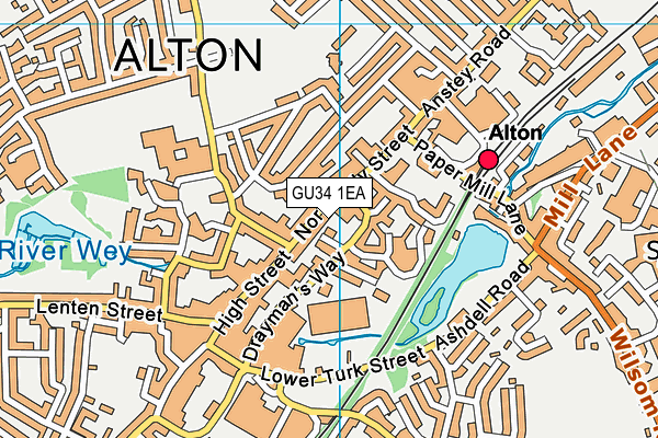 GU34 1EA map - OS VectorMap District (Ordnance Survey) GU34 1EA map - OS VectorMap District (Ordnance Survey)