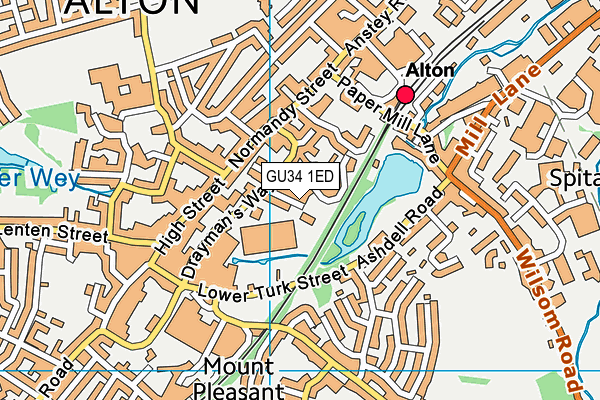 GU34 1ED map - OS VectorMap District (Ordnance Survey) GU34 1ED map - OS VectorMap District (Ordnance Survey)