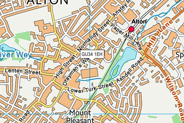 GU34 1EH map - OS VectorMap District (Ordnance Survey) GU34 1EH map - OS VectorMap District (Ordnance Survey)
