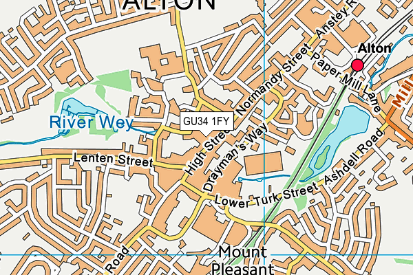 GU34 1FY map - OS VectorMap District (Ordnance Survey) GU34 1FY map - OS VectorMap District (Ordnance Survey)