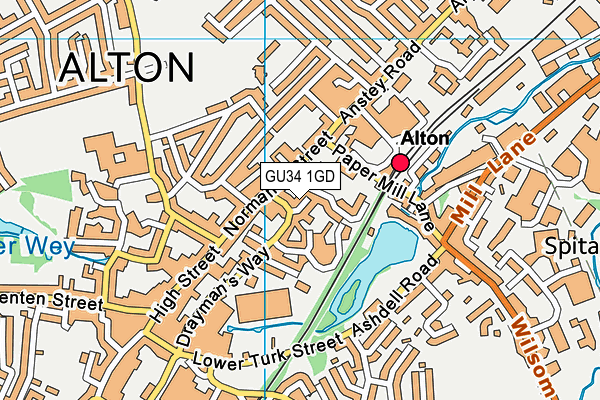 GU34 1GD map - OS VectorMap District (Ordnance Survey) GU34 1GD map - OS VectorMap District (Ordnance Survey)