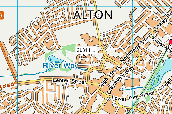 GU34 1HJ map - OS VectorMap District (Ordnance Survey)