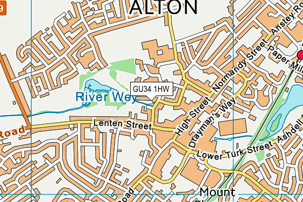 GU34 1HW map - OS VectorMap District (Ordnance Survey) GU34 1HW map - OS VectorMap District (Ordnance Survey)
