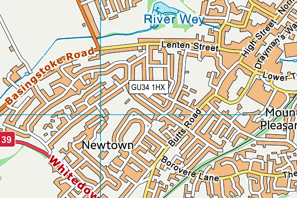 GU34 1HX map - OS VectorMap District (Ordnance Survey) GU34 1HX map - OS VectorMap District (Ordnance Survey)