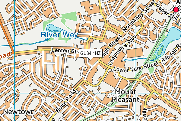 GU34 1HZ map - OS VectorMap District (Ordnance Survey) GU34 1HZ map - OS VectorMap District (Ordnance Survey)