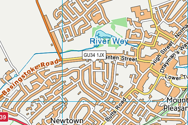 GU34 1JX map - OS VectorMap District (Ordnance Survey) GU34 1JX map - OS VectorMap District (Ordnance Survey)