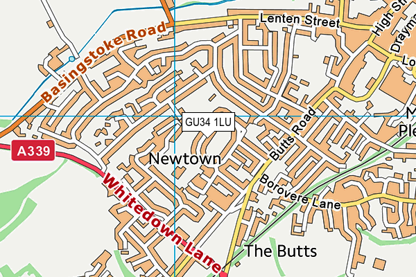 GU34 1LU map - OS VectorMap District (Ordnance Survey) GU34 1LU map - OS VectorMap District (Ordnance Survey)