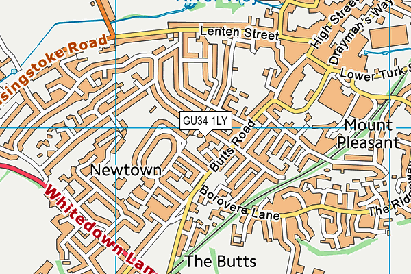 GU34 1LY map - OS VectorMap District (Ordnance Survey)
