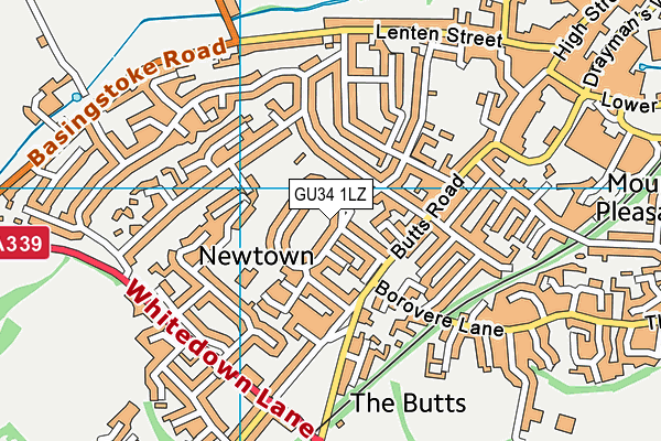 GU34 1LZ map - OS VectorMap District (Ordnance Survey) GU34 1LZ map - OS VectorMap District (Ordnance Survey)
