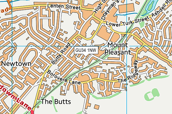 GU34 1NW map - OS VectorMap District (Ordnance Survey) GU34 1NW map - OS VectorMap District (Ordnance Survey)