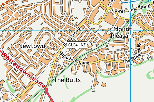 GU34 1NZ map - OS VectorMap District (Ordnance Survey) GU34 1NZ map - OS VectorMap District (Ordnance Survey)