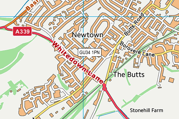 GU34 1PN map - OS VectorMap District (Ordnance Survey) GU34 1PN map - OS VectorMap District (Ordnance Survey)