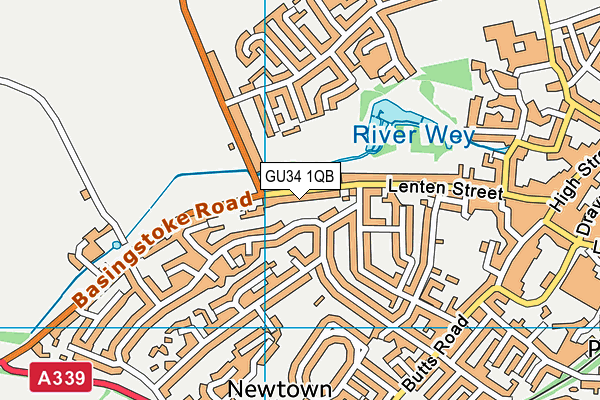 GU34 1QB map - OS VectorMap District (Ordnance Survey) GU34 1QB map - OS VectorMap District (Ordnance Survey)