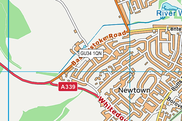 GU34 1QN map - OS VectorMap District (Ordnance Survey) GU34 1QN map - OS VectorMap District (Ordnance Survey)