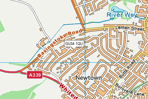 GU34 1QU map - OS VectorMap District (Ordnance Survey) GU34 1QU map - OS VectorMap District (Ordnance Survey)