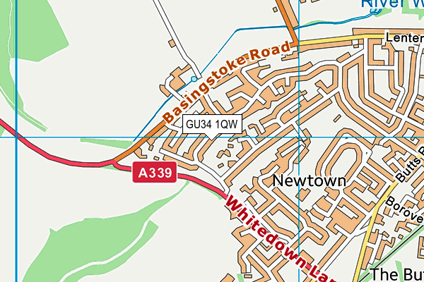 GU34 1QW map - OS VectorMap District (Ordnance Survey) GU34 1QW map - OS VectorMap District (Ordnance Survey)