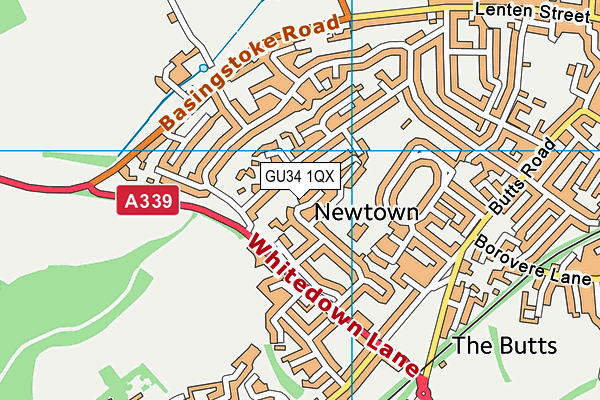 GU34 1QX map - OS VectorMap District (Ordnance Survey) GU34 1QX map - OS VectorMap District (Ordnance Survey)