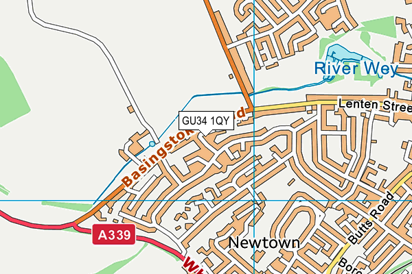 GU34 1QY map - OS VectorMap District (Ordnance Survey) GU34 1QY map - OS VectorMap District (Ordnance Survey)