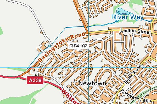 GU34 1QZ map - OS VectorMap District (Ordnance Survey) GU34 1QZ map - OS VectorMap District (Ordnance Survey)