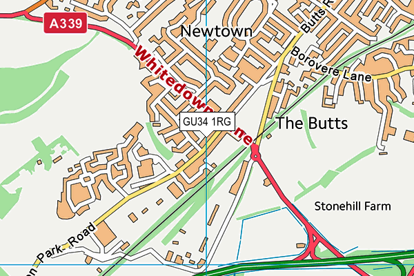 GU34 1RG map - OS VectorMap District (Ordnance Survey) GU34 1RG map - OS VectorMap District (Ordnance Survey)