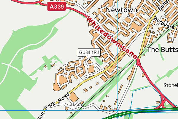GU34 1RJ map - OS VectorMap District (Ordnance Survey) GU34 1RJ map - OS VectorMap District (Ordnance Survey)