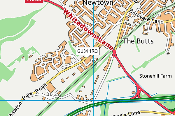 GU34 1RQ map - OS VectorMap District (Ordnance Survey)