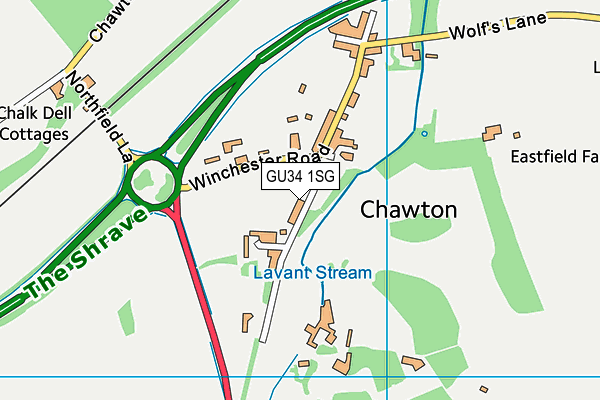 GU34 1SG map - OS VectorMap District (Ordnance Survey)