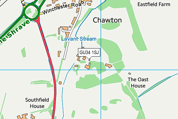 GU34 1SJ map - OS VectorMap District (Ordnance Survey) GU34 1SJ map - OS VectorMap District (Ordnance Survey)