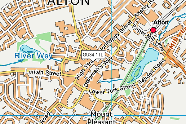 GU34 1TL map - OS VectorMap District (Ordnance Survey) GU34 1TL map - OS VectorMap District (Ordnance Survey)