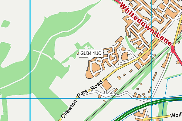 GU34 1UQ map - OS VectorMap District (Ordnance Survey) GU34 1UQ map - OS VectorMap District (Ordnance Survey)