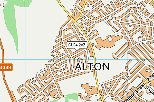 GU34 2AZ map - OS VectorMap District (Ordnance Survey) GU34 2AZ map - OS VectorMap District (Ordnance Survey)