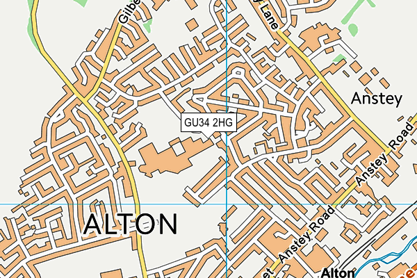 GU34 2HG map - OS VectorMap District (Ordnance Survey) GU34 2HG map - OS VectorMap District (Ordnance Survey)